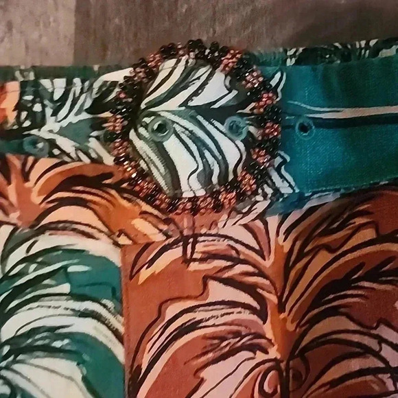 NICOLE MILLER LINEN TROPICAL HAWAIIAN PRINT SIZE L - Picture 3 of 4